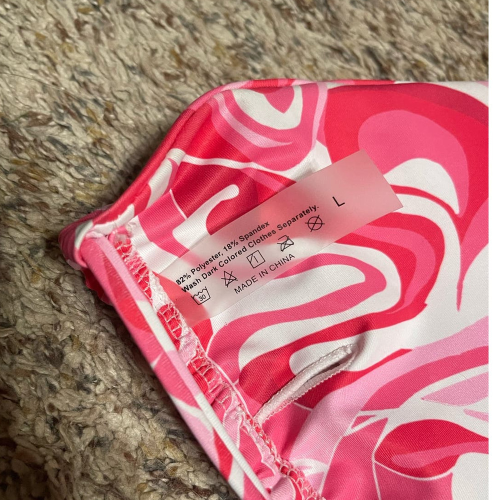Pink Marble Triangle String Bikini Top - Picture 2 of 3